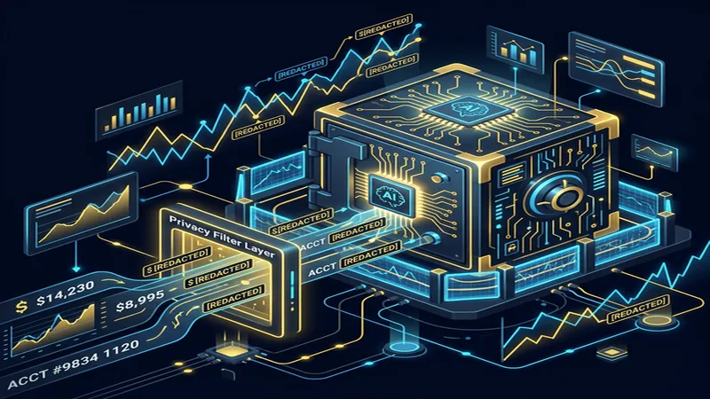 Financial vault with AI-powered data anonymization protecting client account details — How to Sanitize Bank Statements for AI