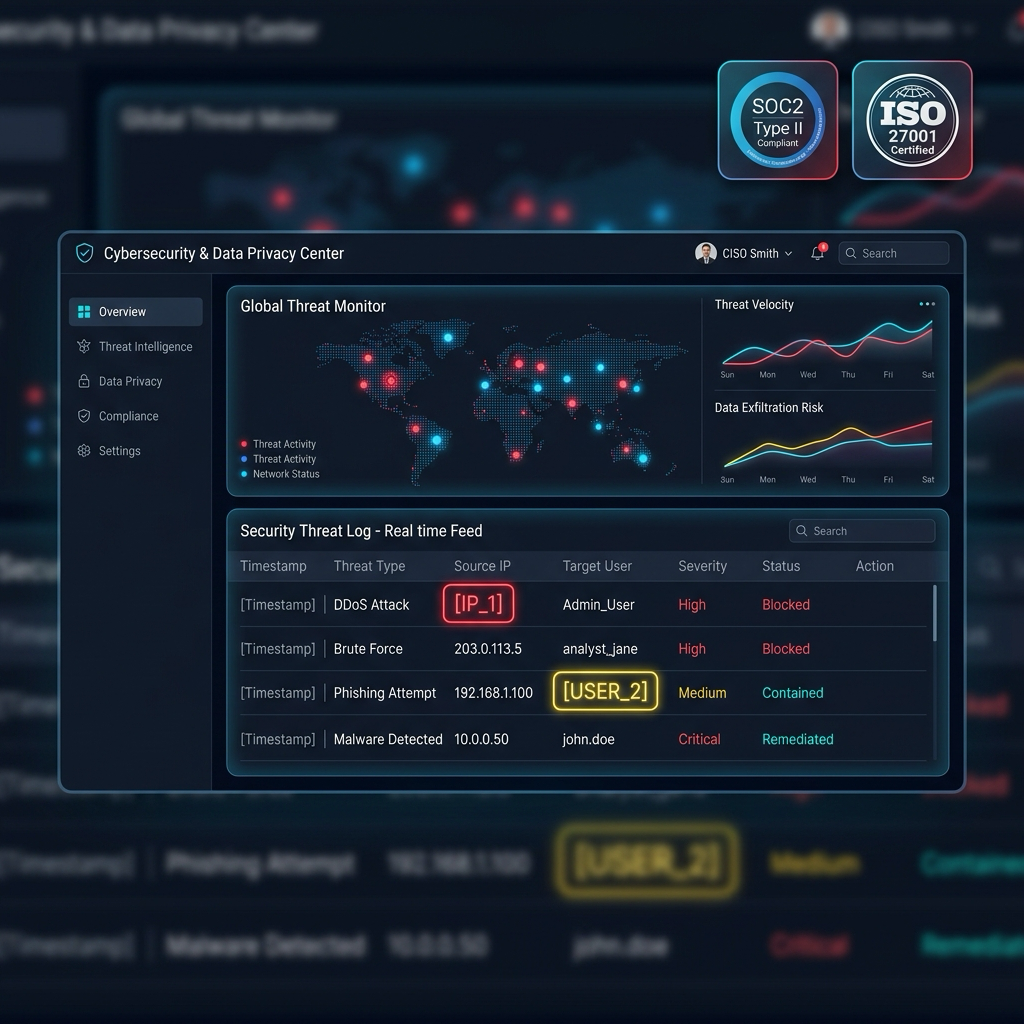 Zero-Trust Data Sanitization for Cybersecurity Dashboard
