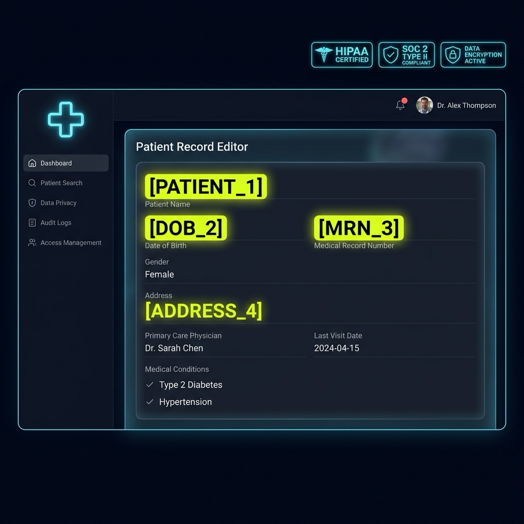 Zero-Trust Patient Privacy for Clinical AI. Dashboard