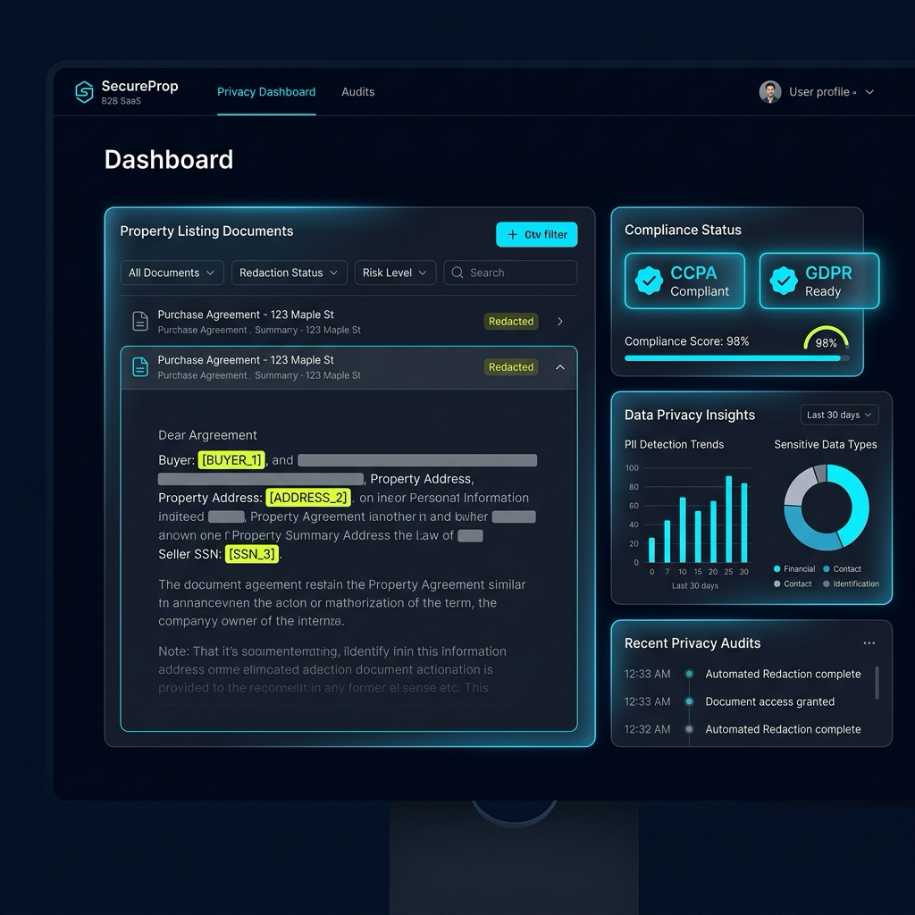 Zero-Trust Sanitization for Real Estate. Dashboard