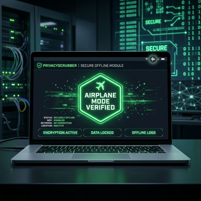 PrivacyScrubber Airplane Mode Verified - Secure Offline Module